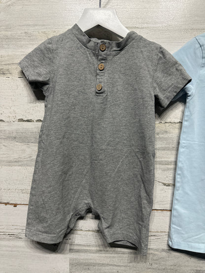 Boys 18-24m Sawyer & Finn Henley Romper Lot (3 Pieces) - Very Good Used Condition