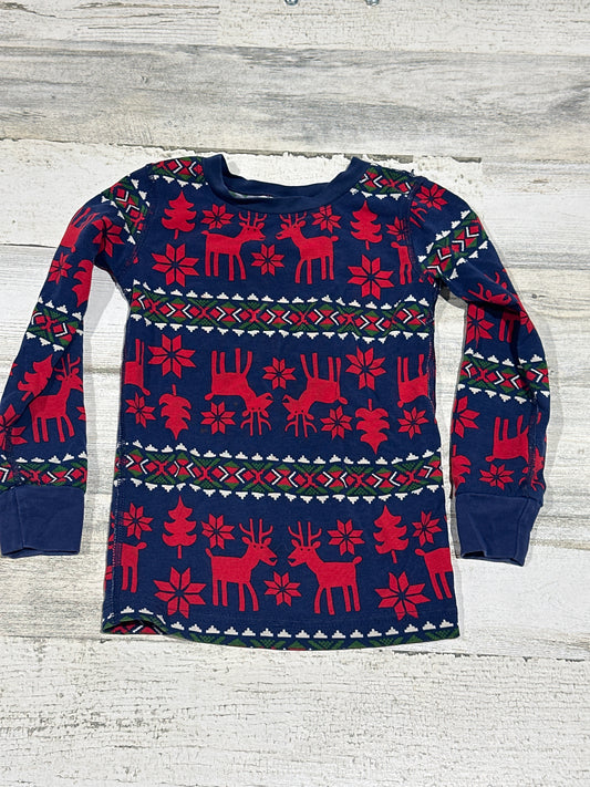 Hanna Andersson Pajama Top - Reindeer Print - Soft - Fits Like Boys Size 4/5 - Play Condition*