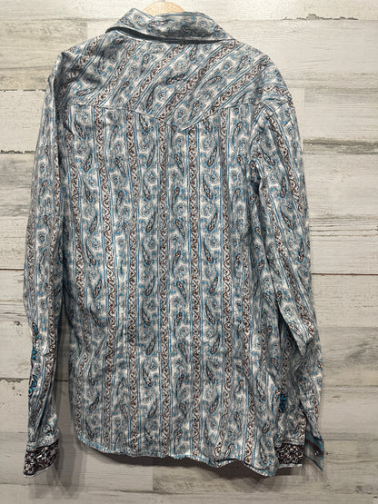 Men’s Size Medium Panhandle Rough Stock Western Pearl-snap Shirt - Very Good Used Condition