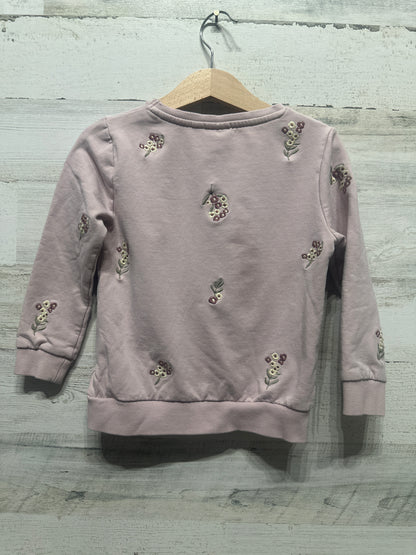 Girls Size 2-3 Name It Embroidered Floral Sweatshirt - Very Good Used Condition