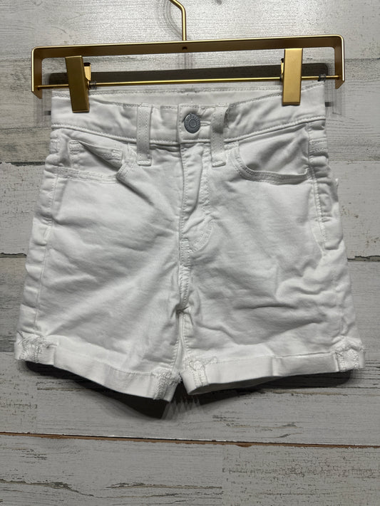 Girls Size 8 Slim Old Navy White Shorts with Adjustable Waist - Very Good Used Condition