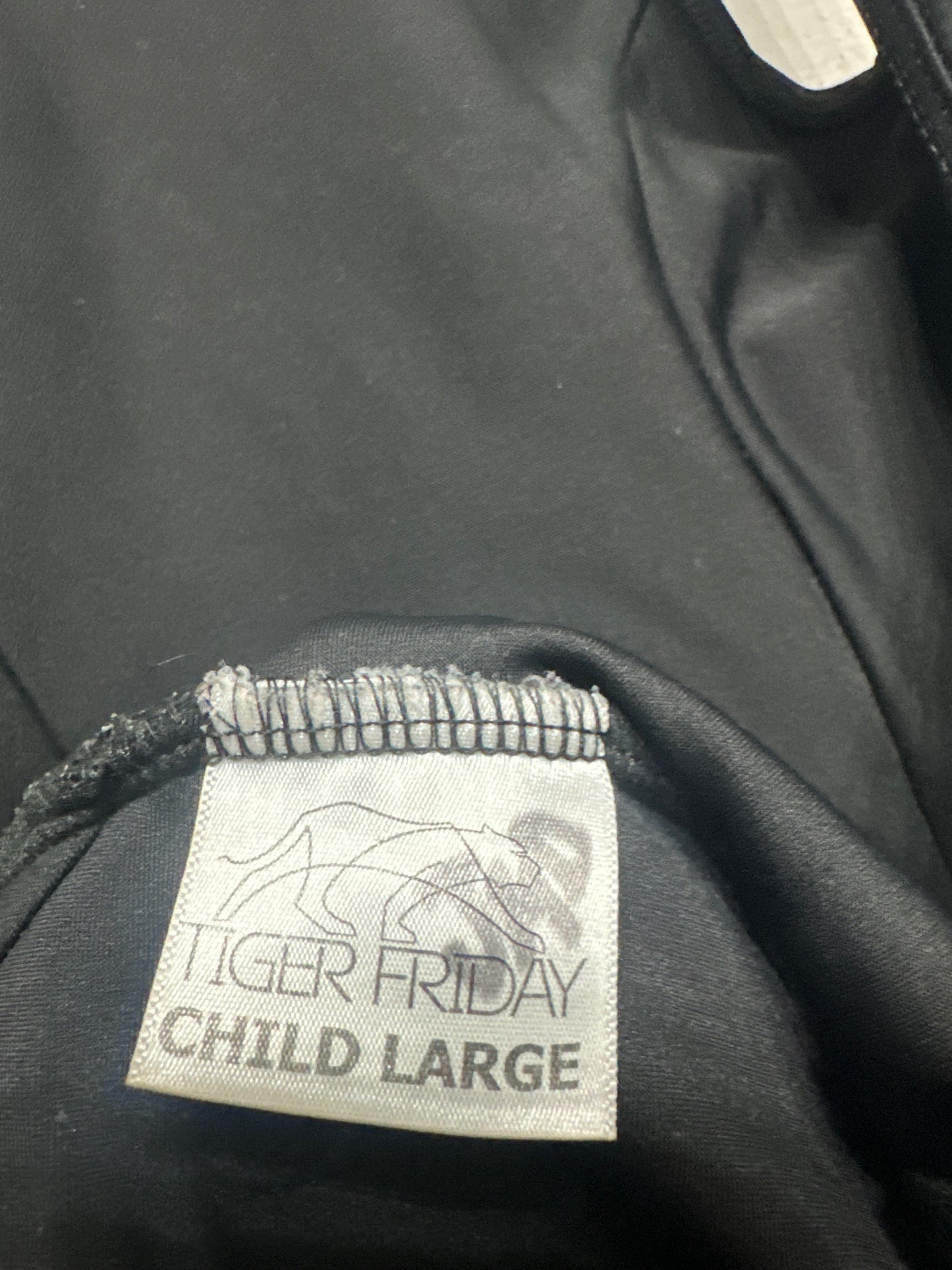 Girls Size Child’s Large ( 8-10 ) Tiger Friday Black Leotard - Very Good Used Condition