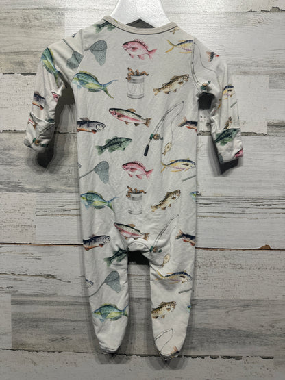 Boys Size 0-3m Caden Lane Fishing Bamboo Footie - Play Condition**