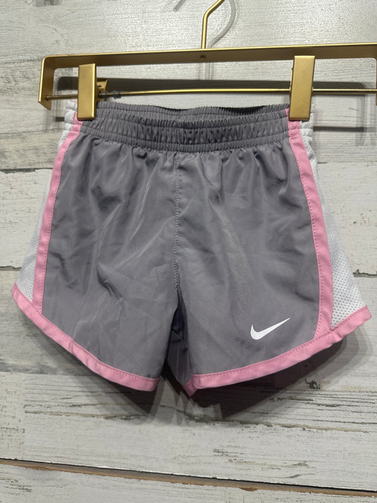 Girls Preowned Size 4 XS (Fits 3-4 years) Nike Dri-Fit Grey and Pink Athletic Shorts - Good Used Condition