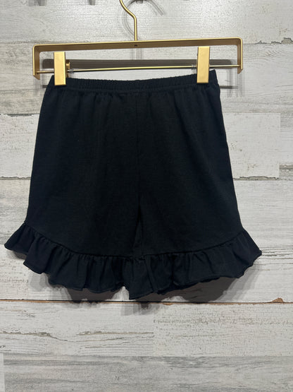 Girls Size 8-9 Black Ruffle Shorts - Very Good Used Condition