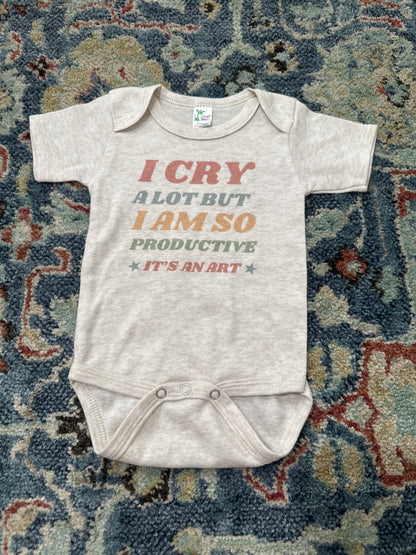 Cry a Lot Bodysuit Girls 3-6m VGUC