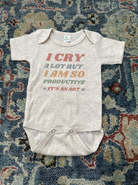 Cry a Lot Bodysuit Girls 3-6m VGUC