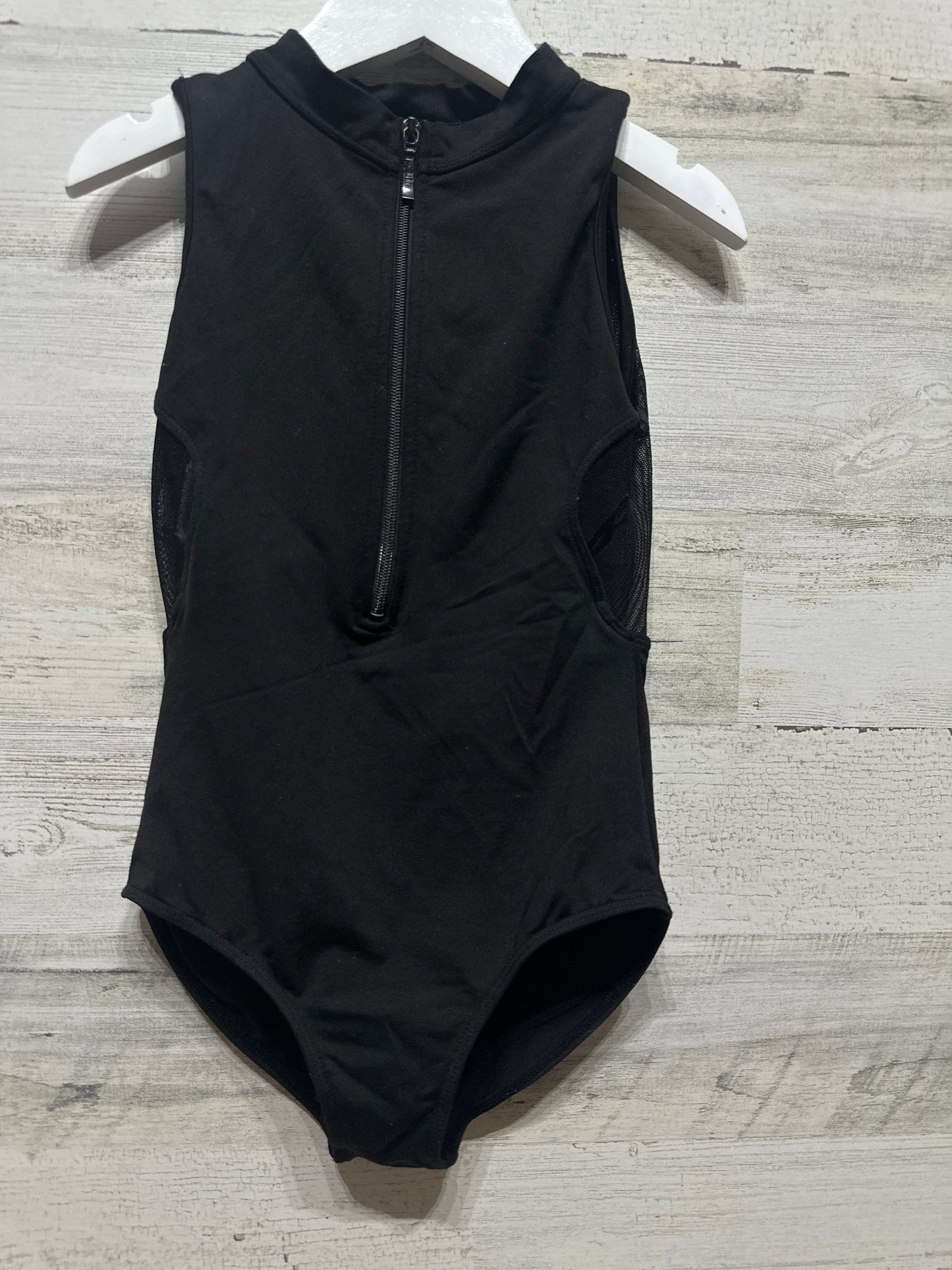 Girls Preowned Size 8 Bloch Black Leotard - Very Good Used Condition