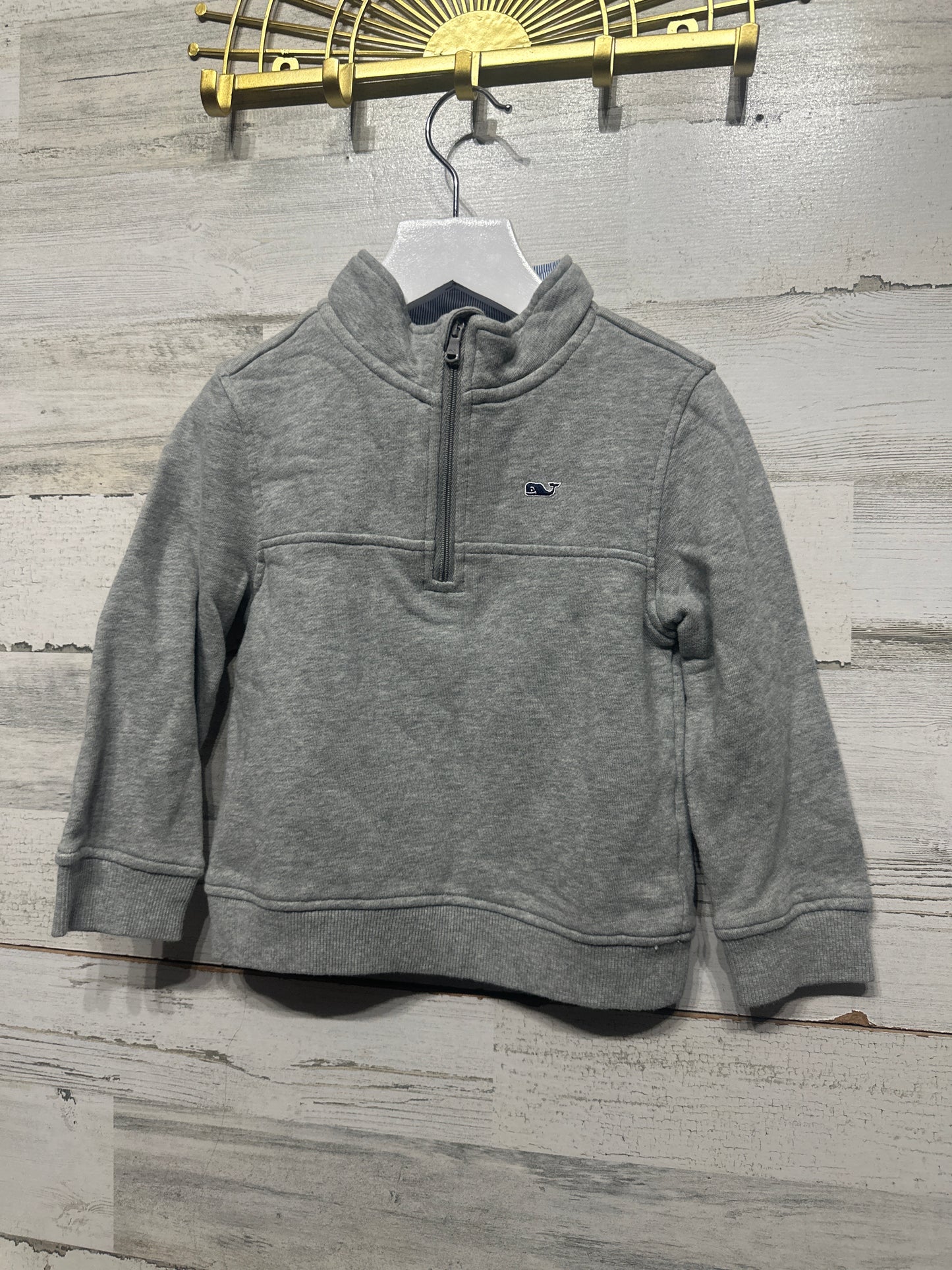 Boys Preowned Size 3t Vineyard Vines for Target Grey Quarter Zip Pullover - Very Good Used Condition