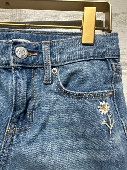 Girls Size 6 Old Navy Embroidered Distressed Shorts With Adjustable Waist - Good Used Condition