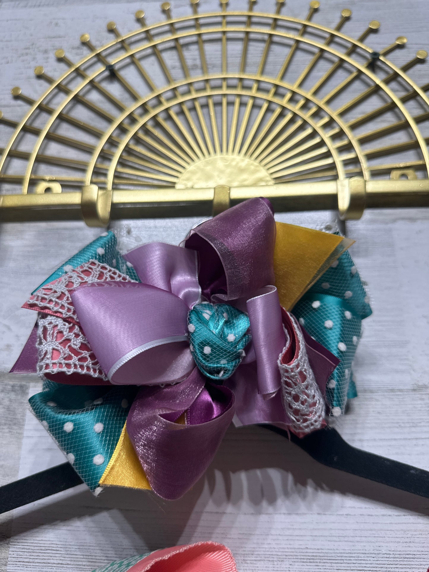 Lot of 4 Large Layered Hair Bows - Good Used Condition