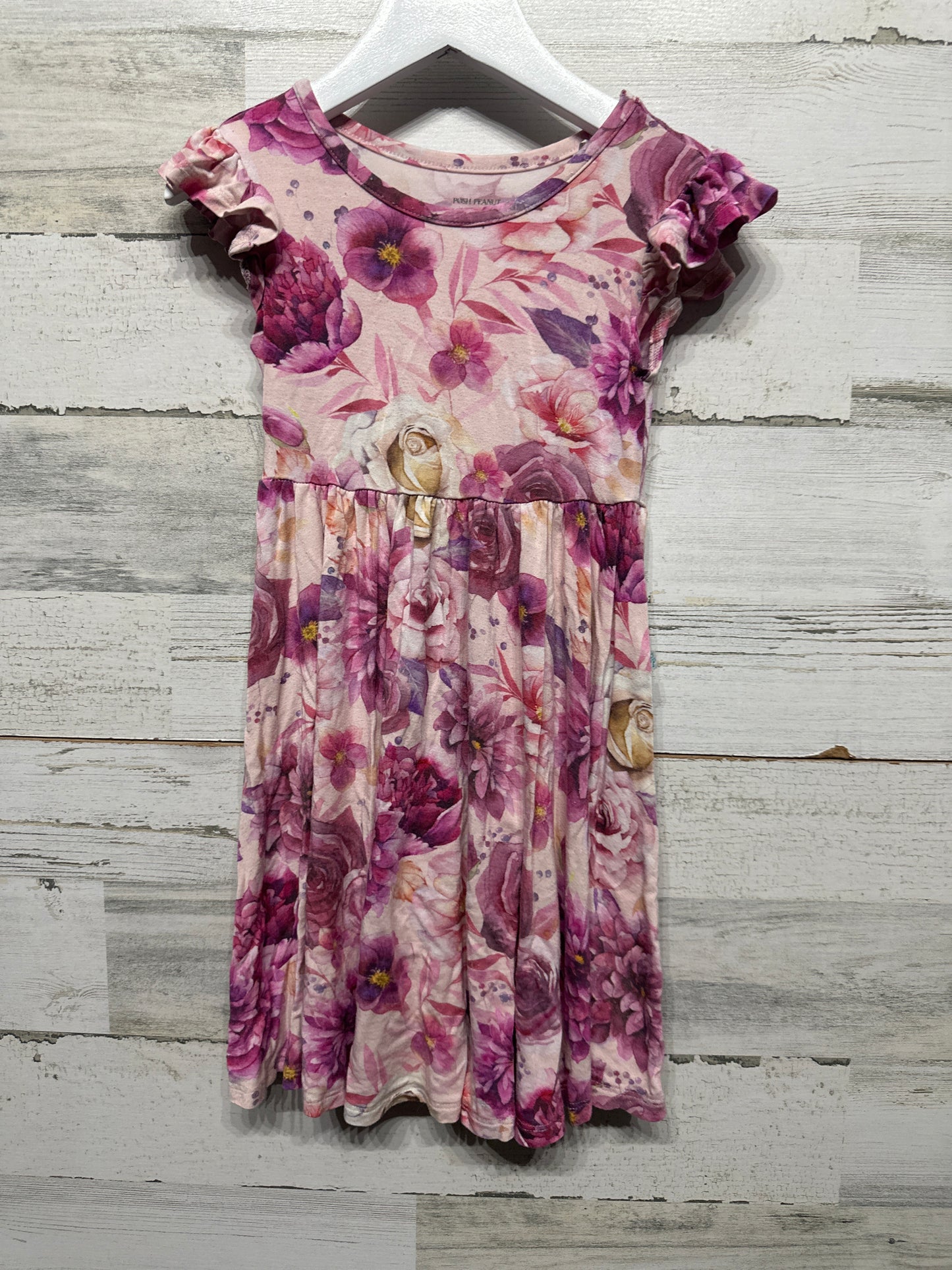 Girls Size 4t Posh Peanut Bamboo Floral Dress - Play Condition**