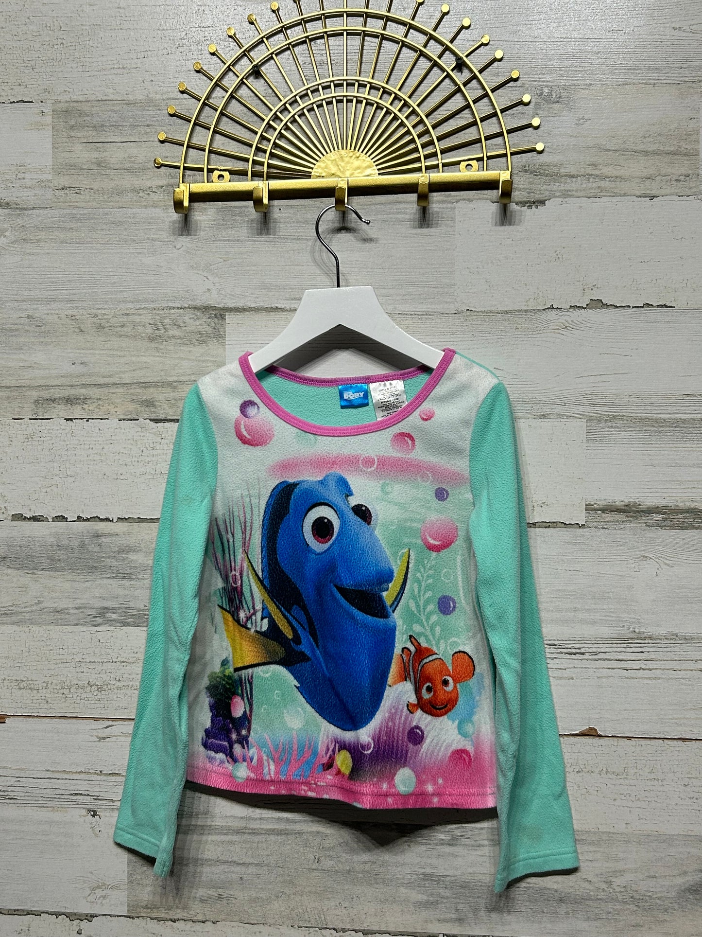 Girls Size 7/8 Finding Nemo Fleece Pajama Shirt - Good Used Condition*