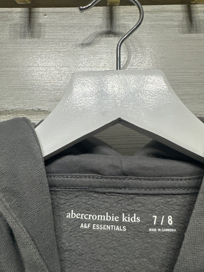 Boys Size 7/8 Abercrombie Kids Essentials Soft Gray Cozy Hoodie - Very Good Used Condition