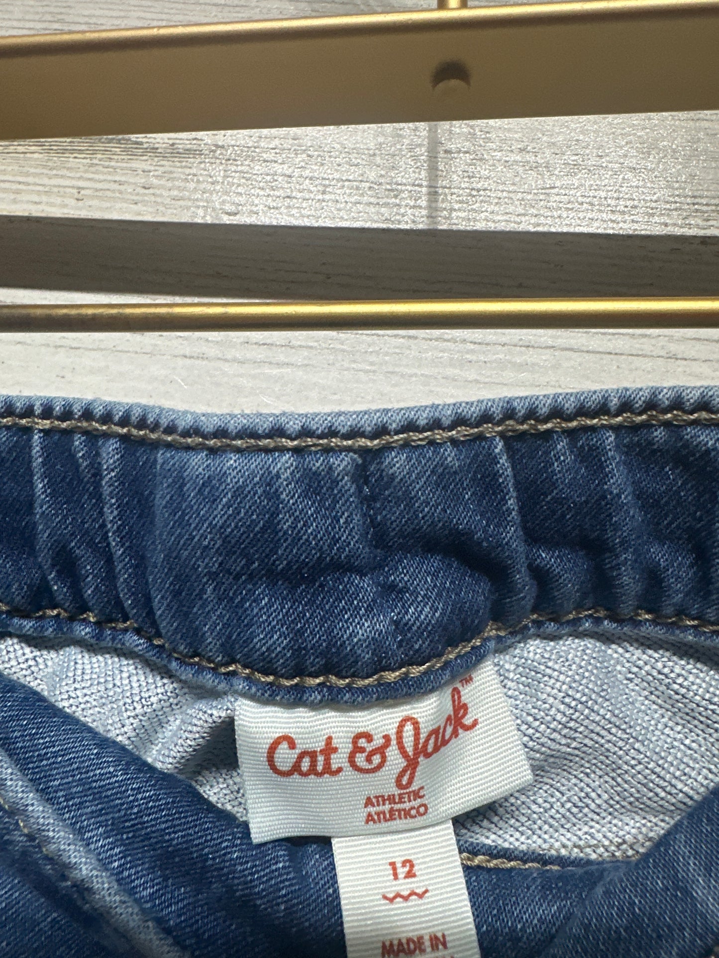 Boys Size 12 Cat & Athletic Pull On Jeans - Very Good Used Condition