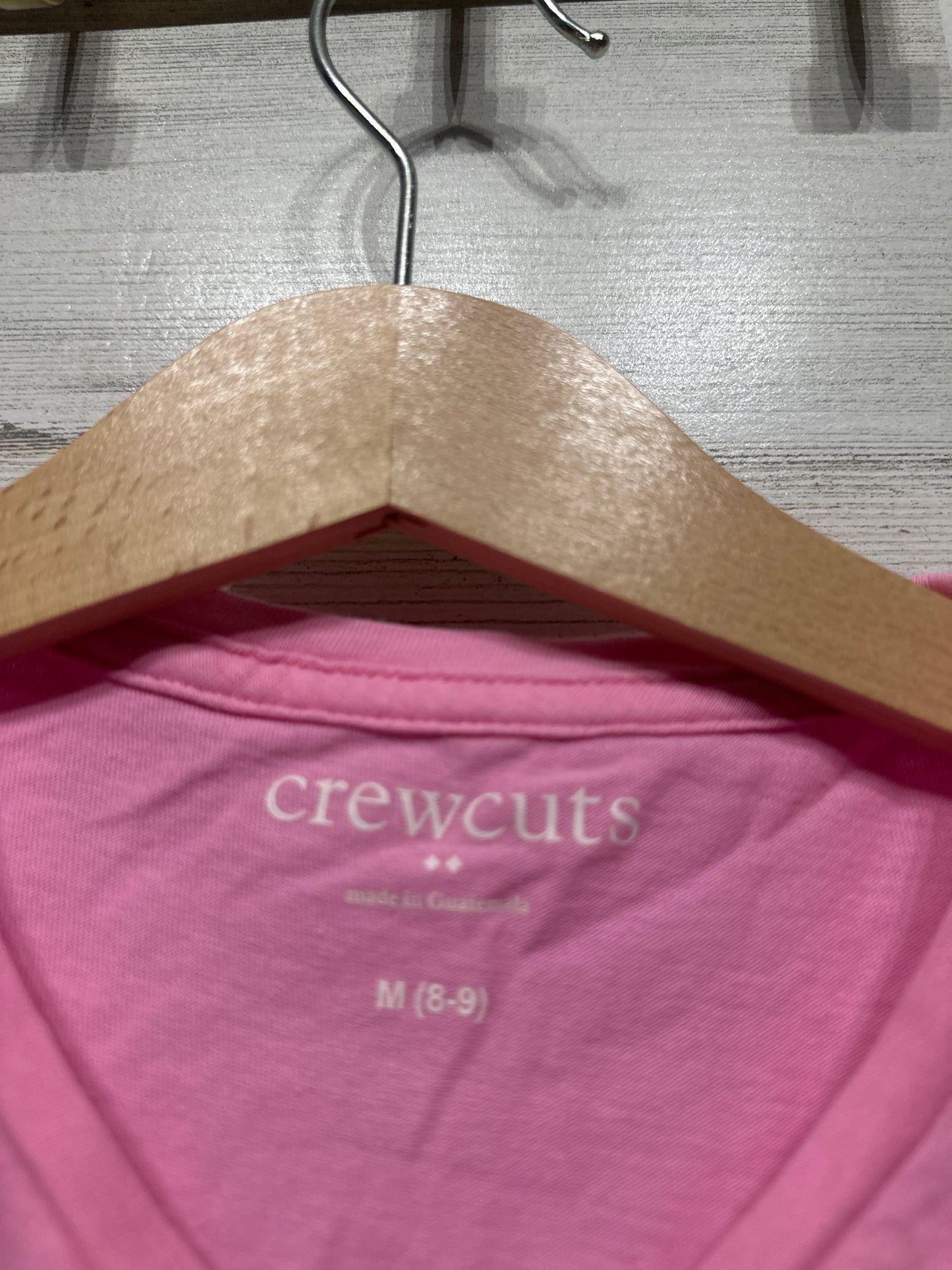 Girls Preowned Size 8-9 Medium Crewcuts Pink Shirt - Very Good Used Condition