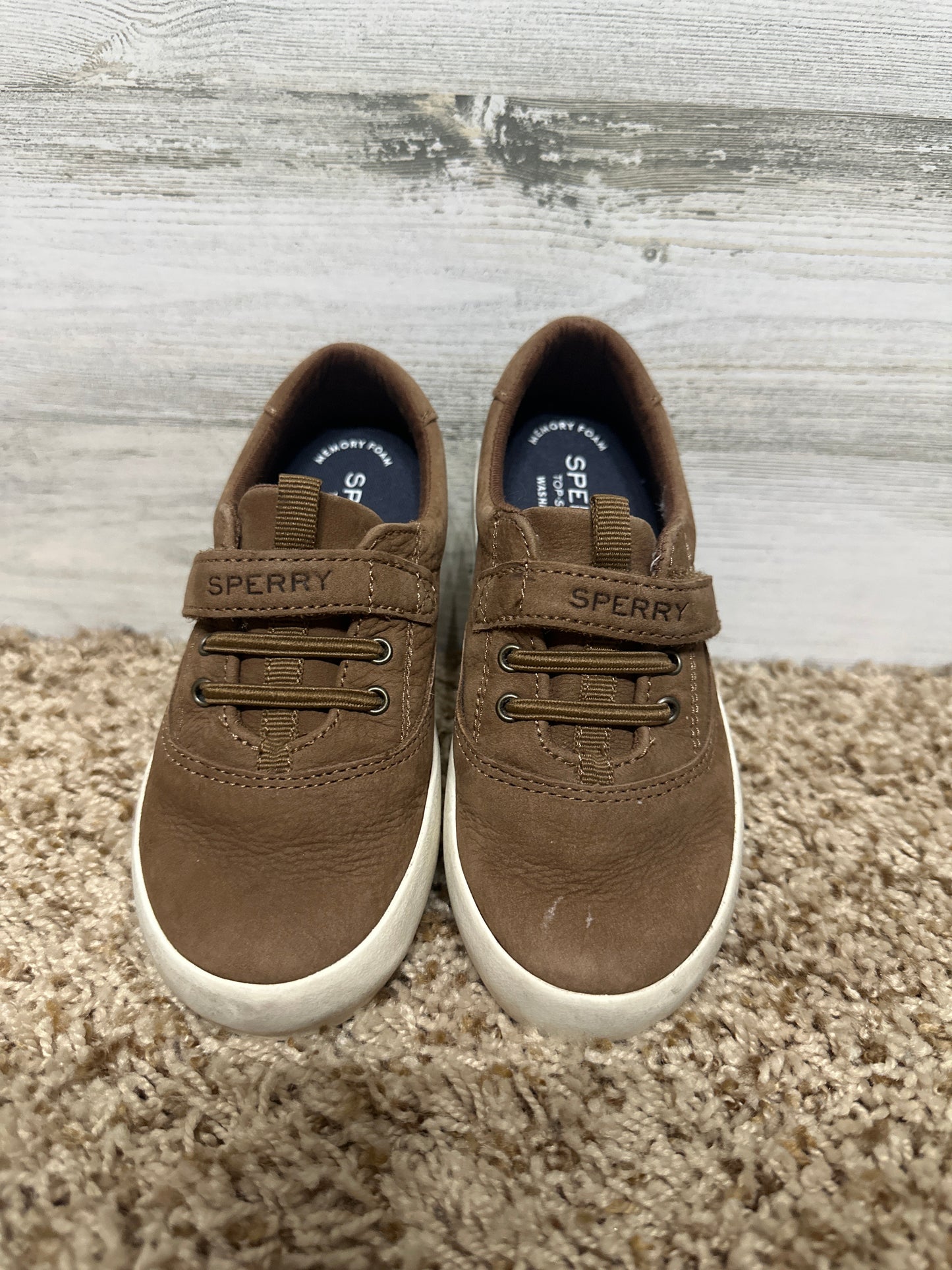 Boys Size 11 Toddler Preowned Sperry’s Brown Top-Sider Shoes - Good Used Condition*