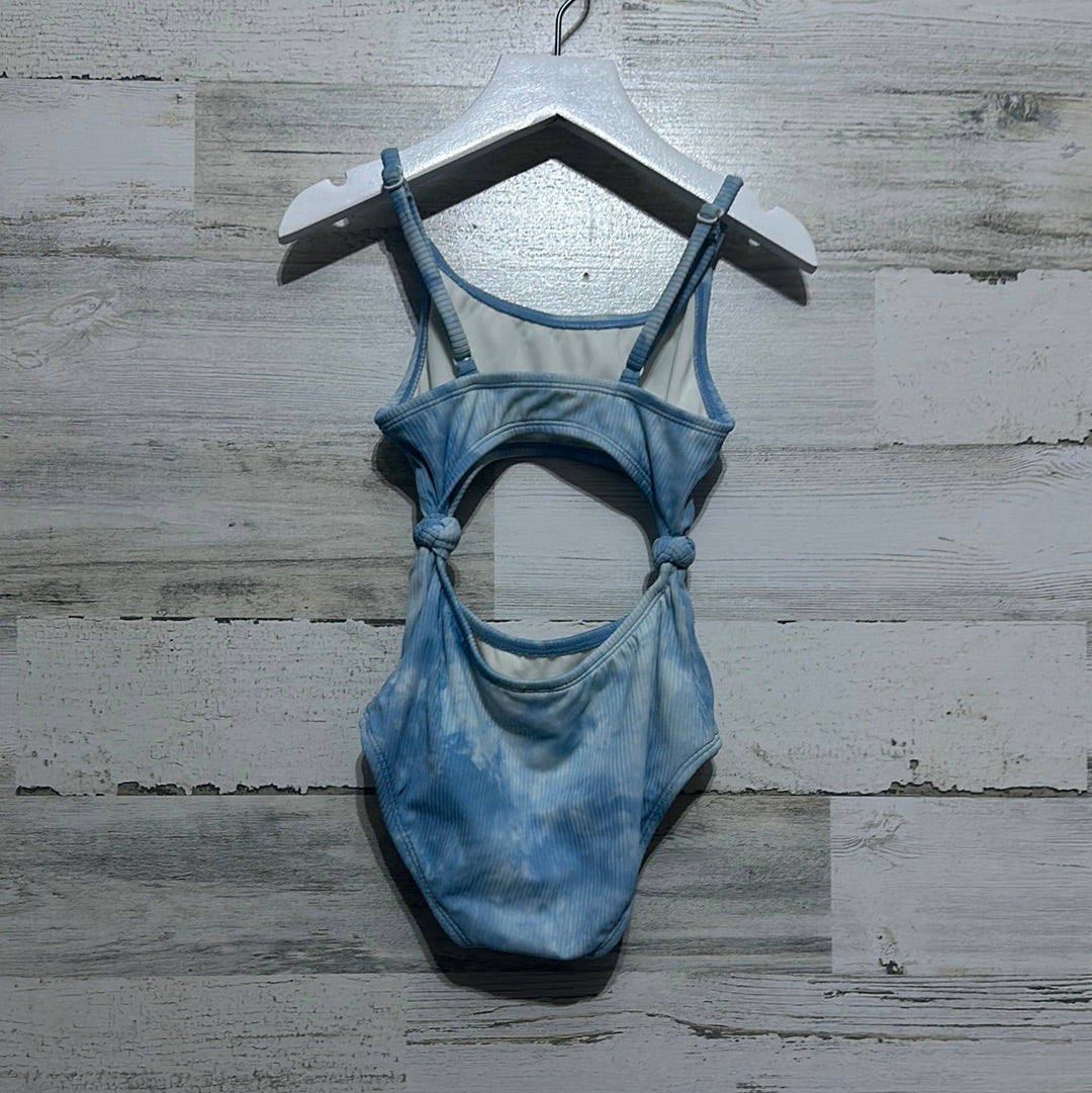 Girls Size 4/5 Art Class one piece blue tie dye swimsuit - good used condition