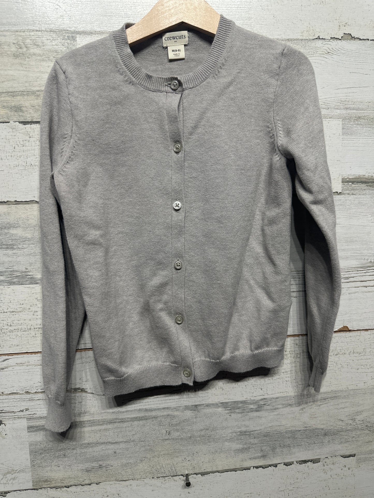 Girls Size 8-9 Medium Crewcuts Grey Cardigan - Very Good Used Condition