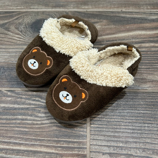 Boys Size 7/8 (Toddler) Bear Slippers - Good Used Condition