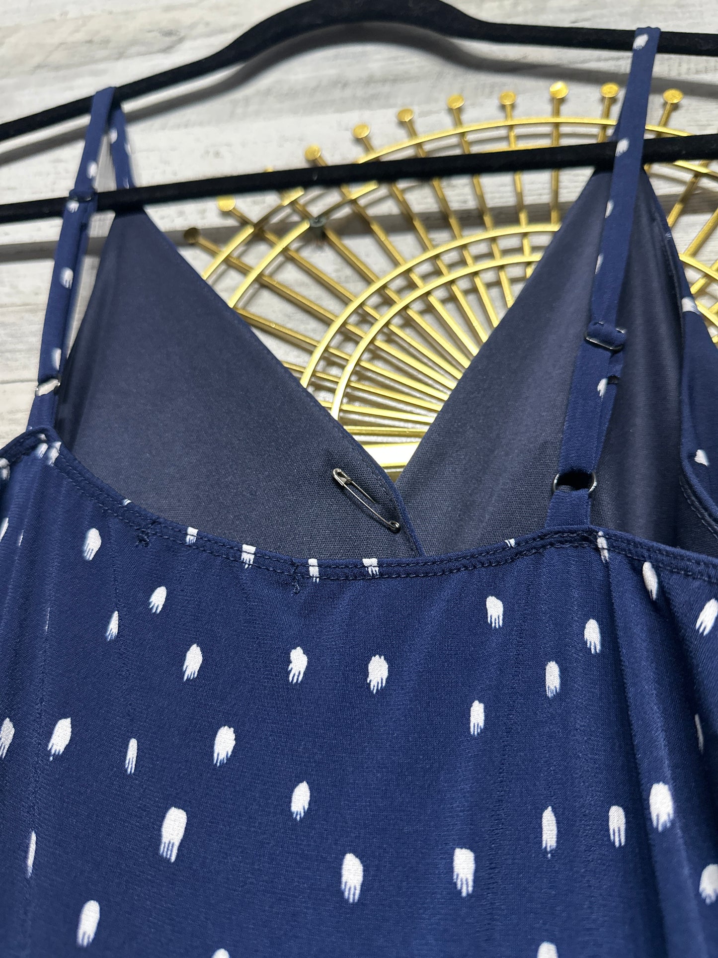 Women's Size Large Kaileigh Navy Dotted Jumpsuit - Very Good Used Condition