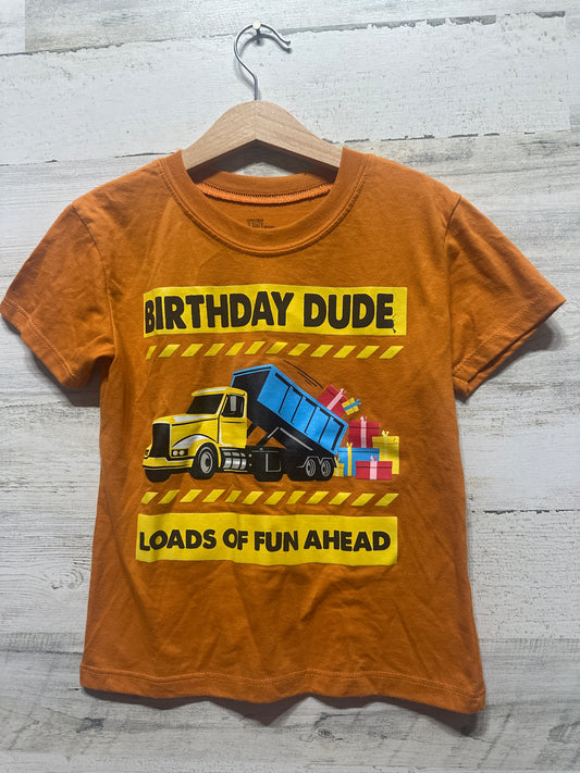 Boys Size 4t Tiny But Mighty Birthday Dude Shirt - Good Used Condition