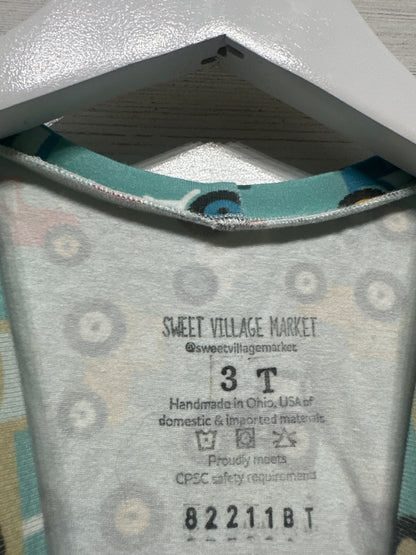 Boys Size 3t Sweet Village Market Handmade Tractor Shirt - Good Used Condition