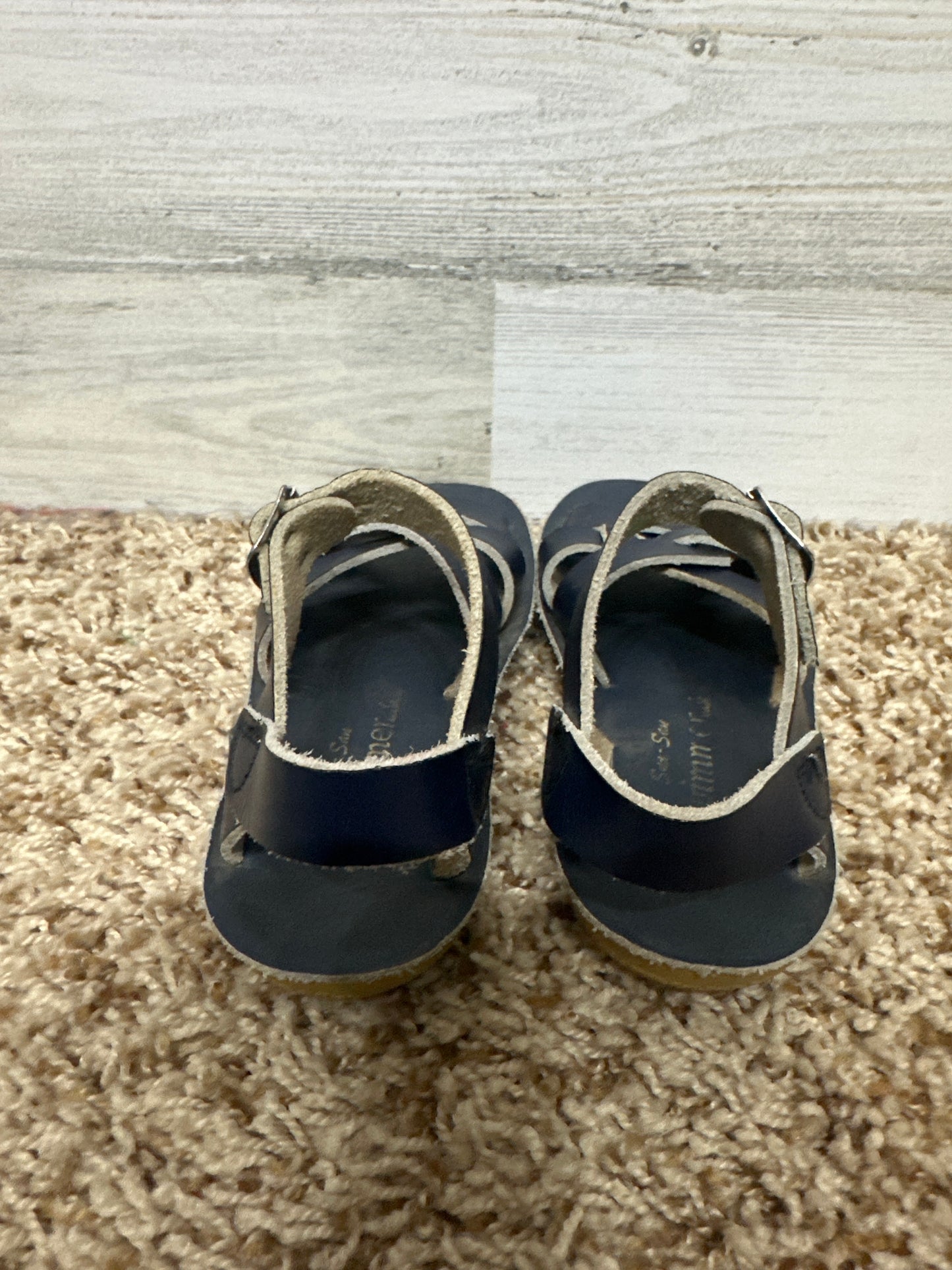 Size 9 Toddler Sun San Swimmer Navy Sandals - Good Used Condition