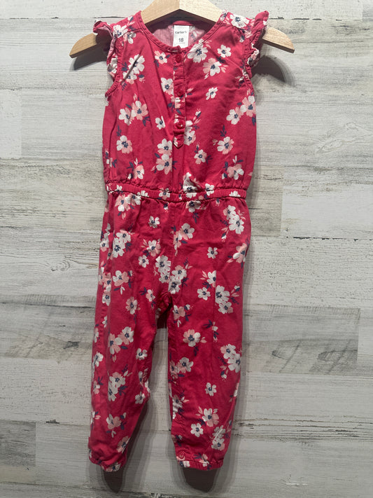 Girls Size 18m Carter’s Floral Romper - Good Used Condition
