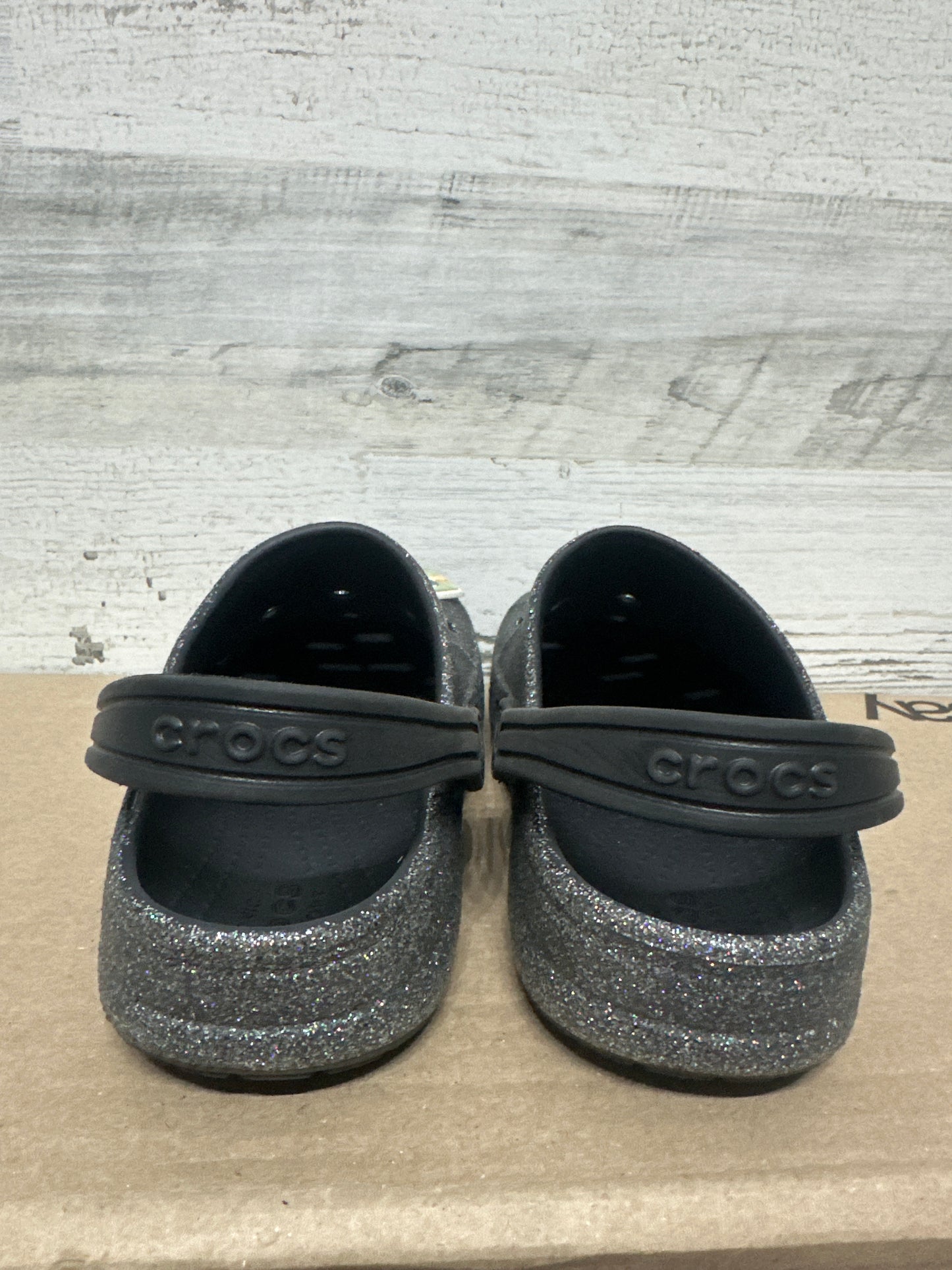 Girls Size J3 (Youth 3) Crocs Glitter Clogs - Very Good Used Condition
