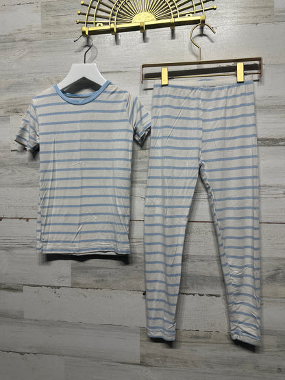 Boys Size 8 (Fitted) Kickee Pants Bamboo Striped Pajama Set - Good Used Condition