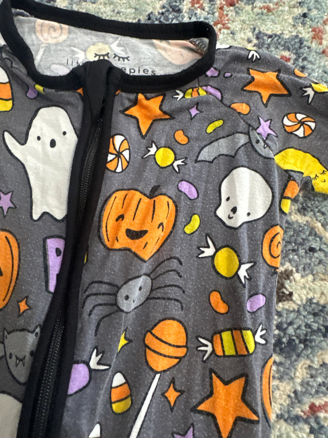 Little Sleepies Size 3T Halloween Bamboo Zip Up Sleeper GUC*