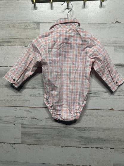 Boys Size 12m Carter’s Plaid Button Up Bodysuit- Very Good Used Condition