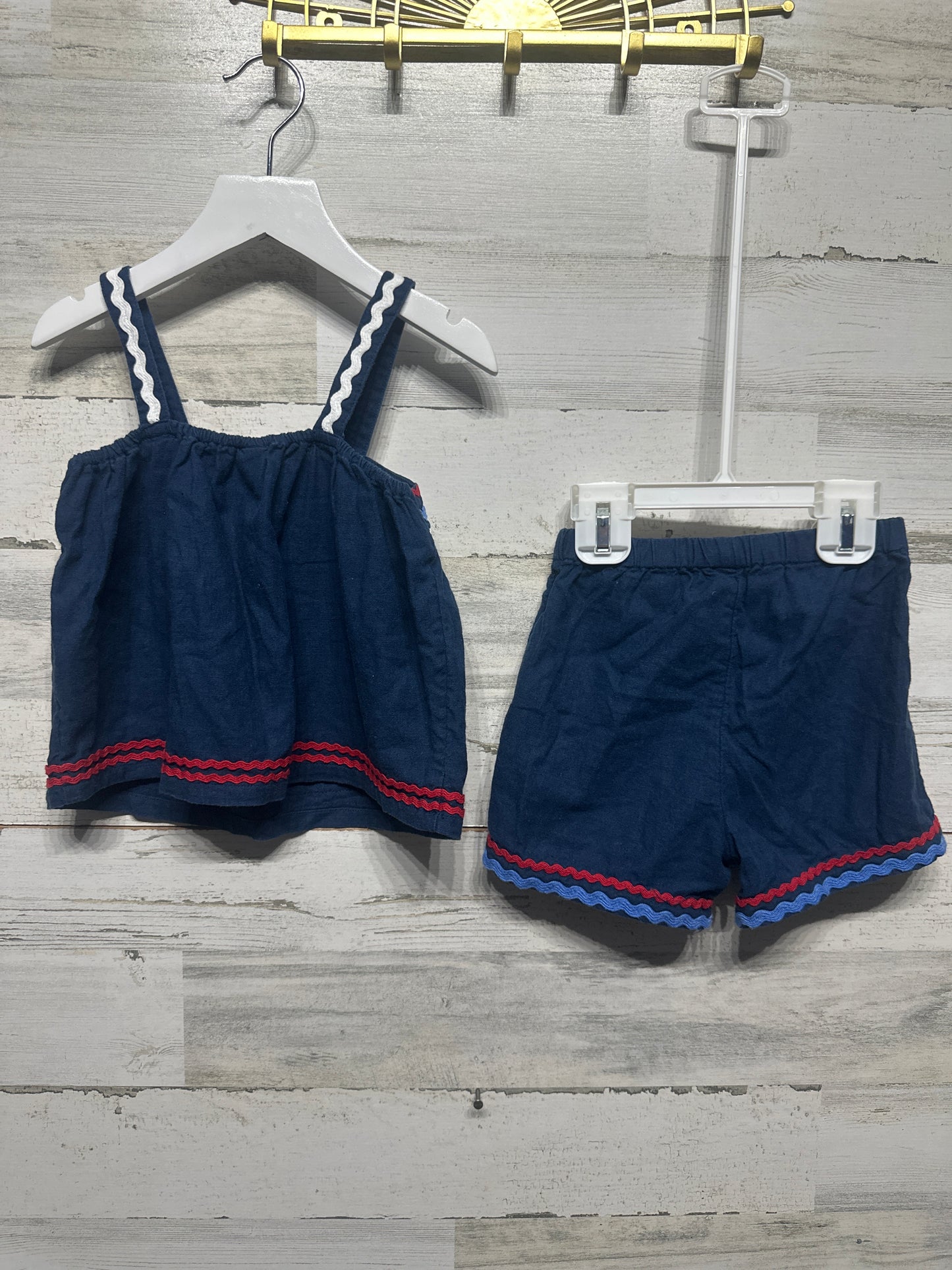 Size 3t Old Navy Red White and Blue Ric-Rac Outfit Set - Good Used Condition