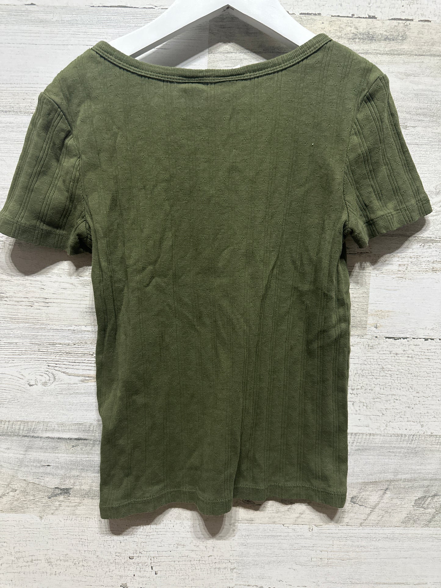 Girls Preowned Size 10 Large Gap Dark Green Ribbed Shirt - Very Good Used Condition