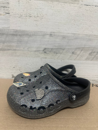 Girls Size J3 (Youth 3) Crocs Glitter Clogs - Very Good Used Condition