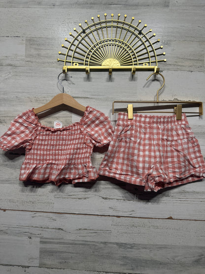 Girls Preowned Size 3t Wonder Nation Plaid Two Piece Set - Good Used Condition