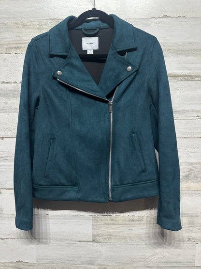 Women’s Medium Old Navy Faux Suede Turquoise Jacket - Very Good Used Condition