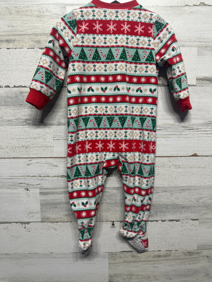 Size 12m Carter's Holiday Fleece Footed Sleeper - Very Good Used Condition