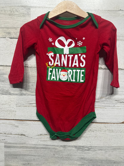 Boys Preowned Size 12m Holiday Time Santa’s Favorite Bodysuit  - Good Used Condition