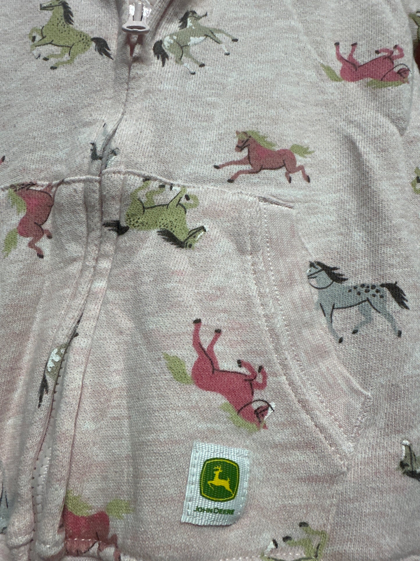 Girls Size 3t John Deere Horse Jacket - Good Used Condition