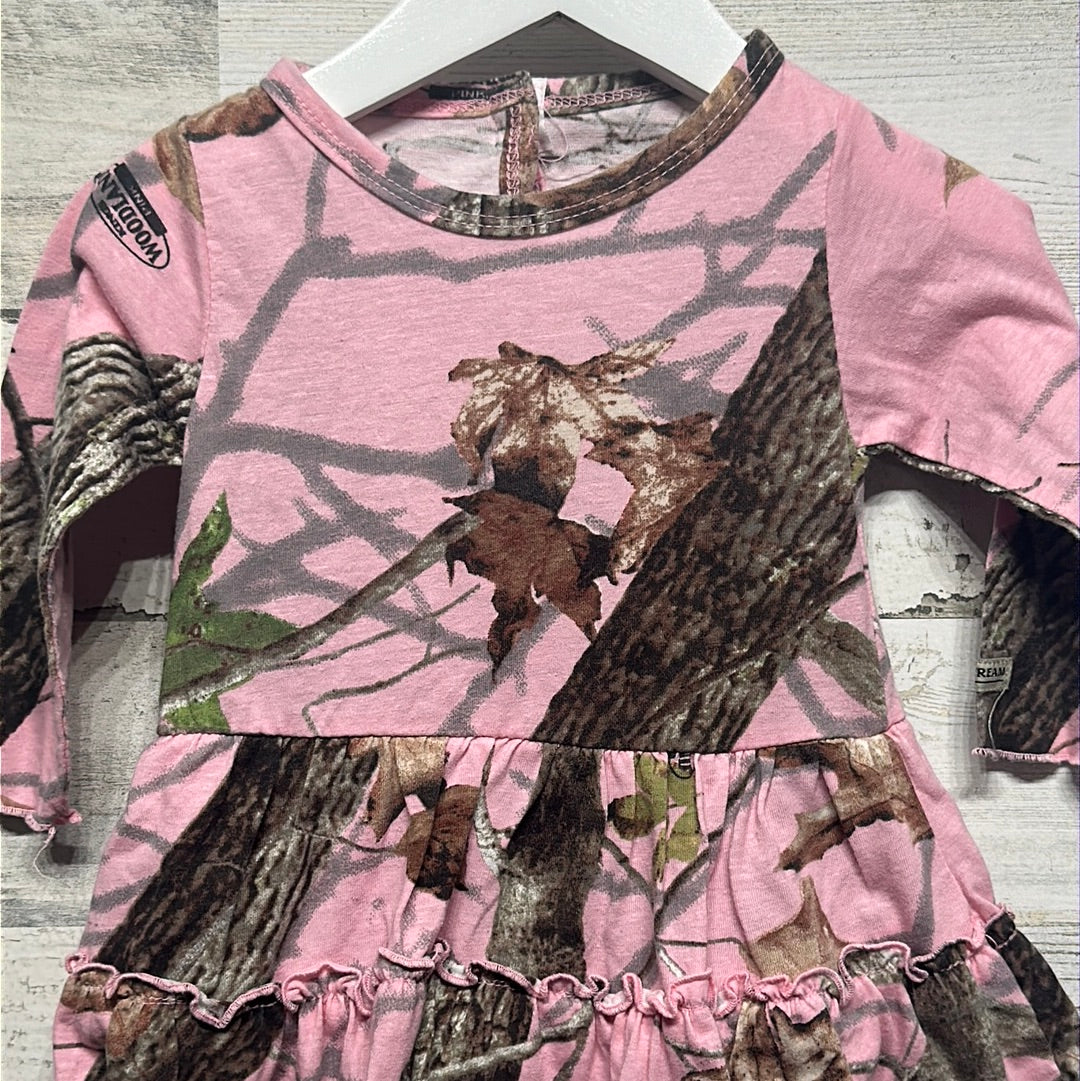 Girls Size 6-9m Field and Stream Pink Camo Dress - Play Condition