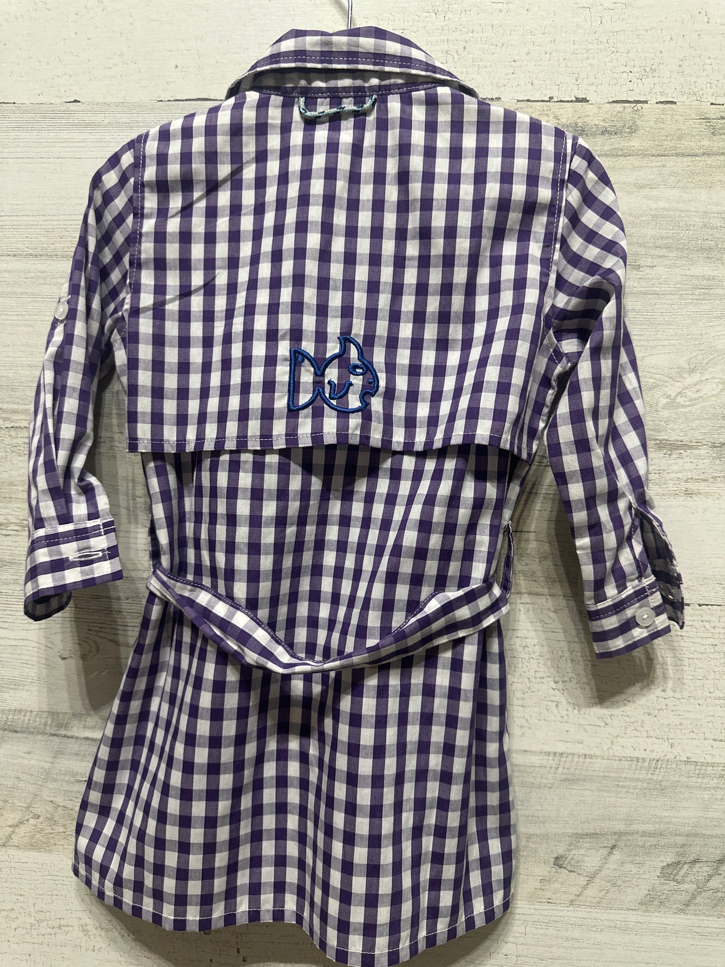 Girls Size 2t Prodoh Purple Plaid Fishing Dress - Very Good Used Condition