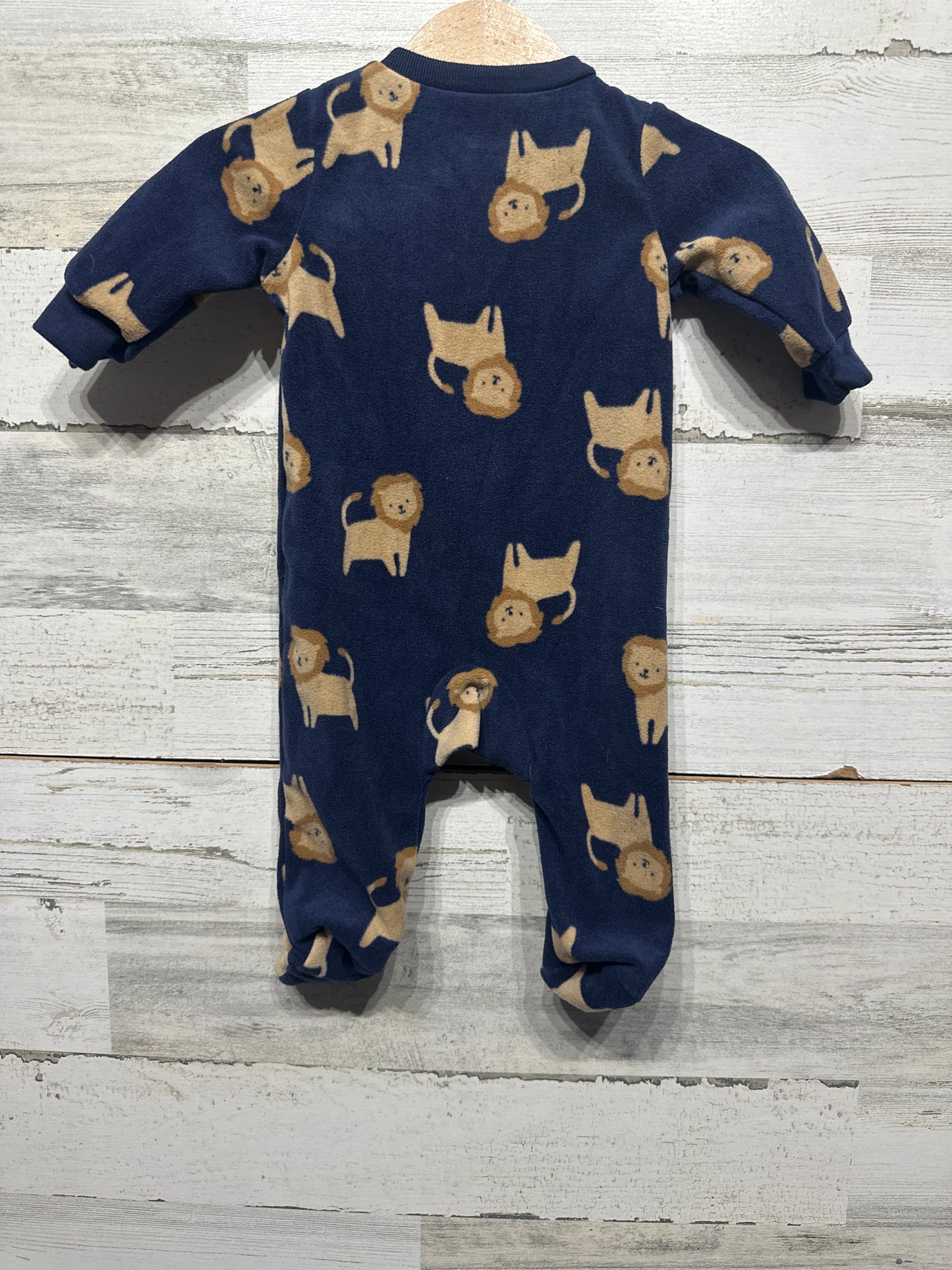 Boys Preowned Size 0-3m Child Of Mine Footed Fleece Lion Sleeper - Very Good Used Condition