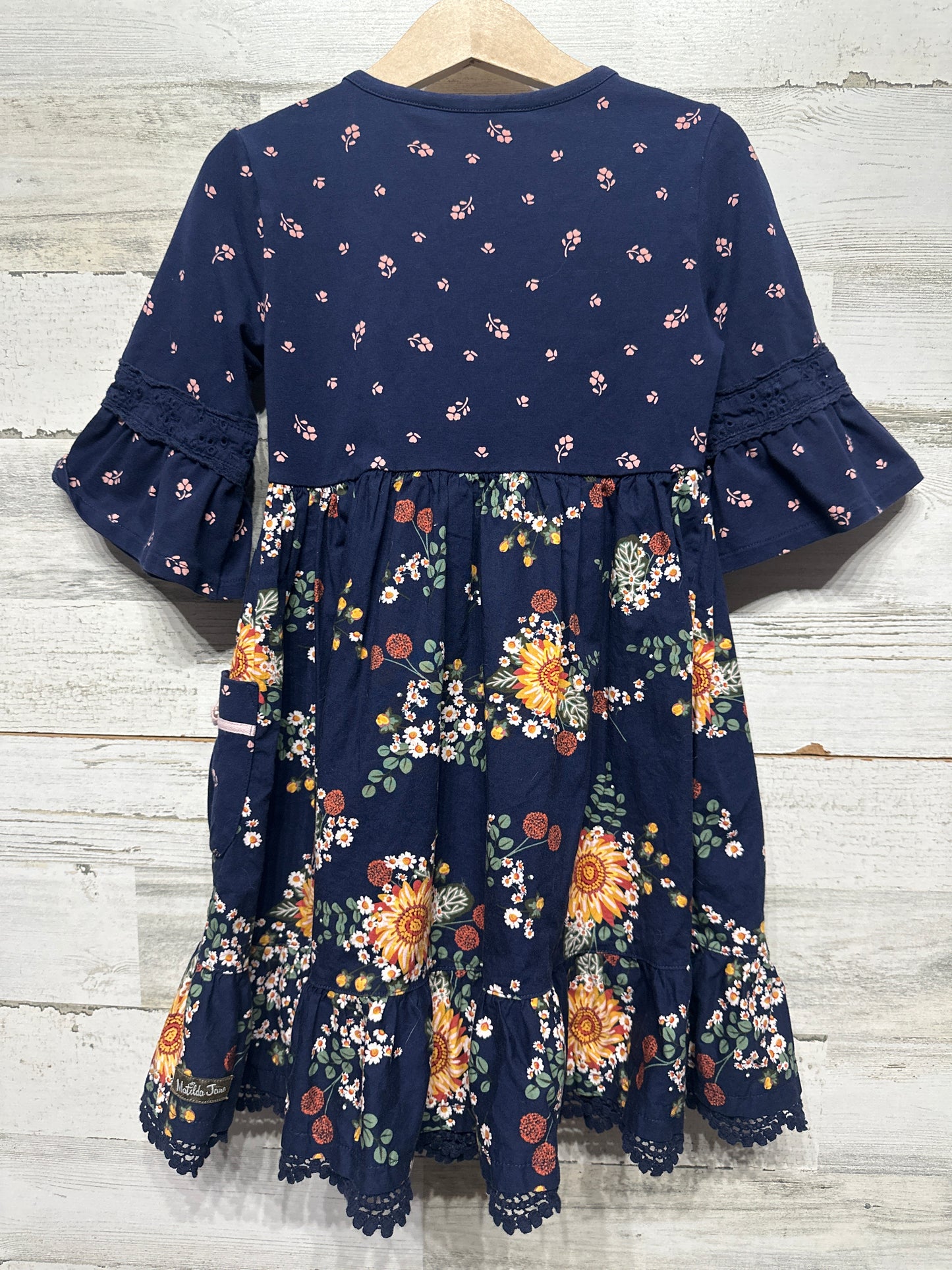 Matilda Jane Navy Floral Dress Girls Size 6 VGUC