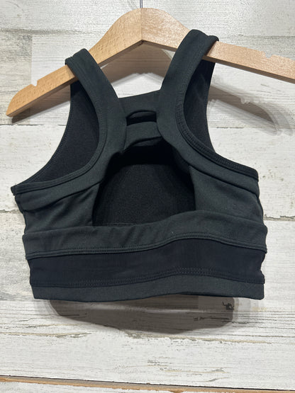 Girls Preowned Size 8-10 Medium J+L Dancewear Black Sports Bra - Very Good Used Condition