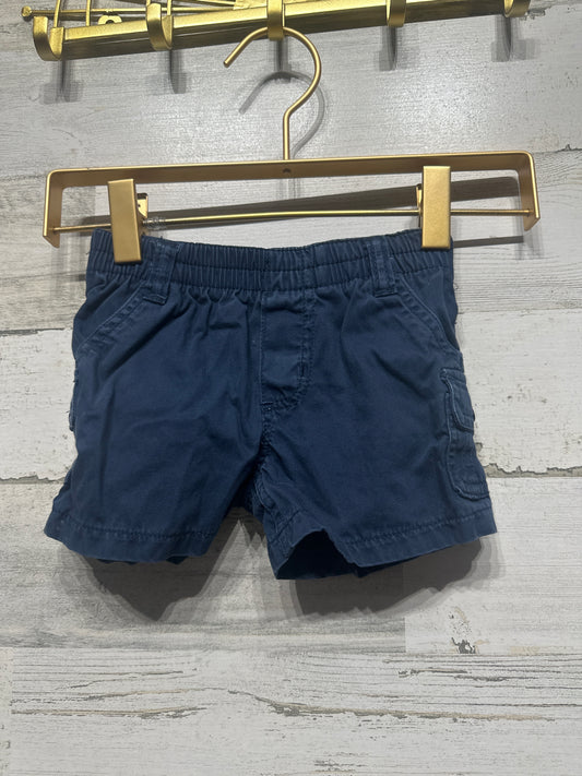 Boys Size 3-6m Miniwear Navy Cargo Shorts - Good Used Condition