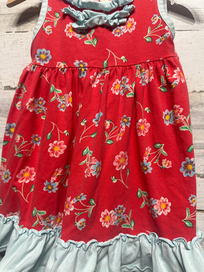 Matilda Jane Girls Size 2 Floral Dress and Polka Dot Ruffle Shorties VGUC