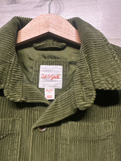 Size 4/5 Cat and Jack Olive Green Cord Jacket - Good Used Condition