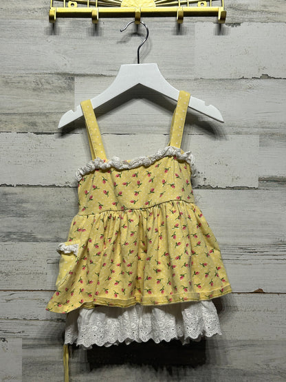 Girls Preowned Size 4t Serendipity Yellow Floral Tunic - Good Used Condition